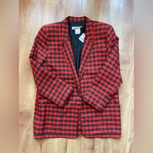 Vintage 1990's Red & Black Checkered 'Variations' Blazer